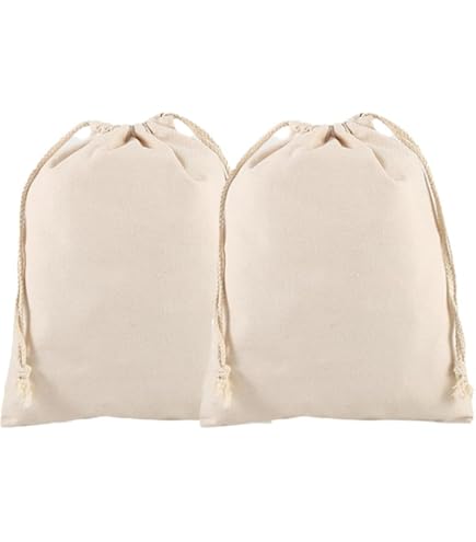 Amazon | FINGOOO 巾着袋 2枚セット 収納袋 無地 帆布 ギフト